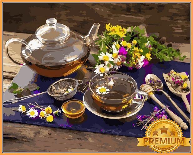 

Картина по номерам 40×50 см. Babylon Premium (цветной холст + лак) Травяной чай (NB 1136)