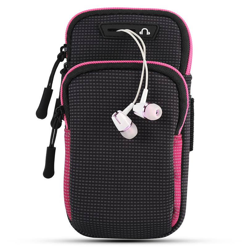 

Спортивный чехол на руку BeCover BC0011 6.5" Black/Pink (705345) + органайзер для наушников