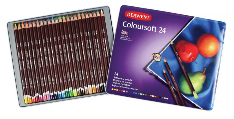 

Карандаши цветные Derwent Coloursoft 24шт в метал.пенале (5028252188937)