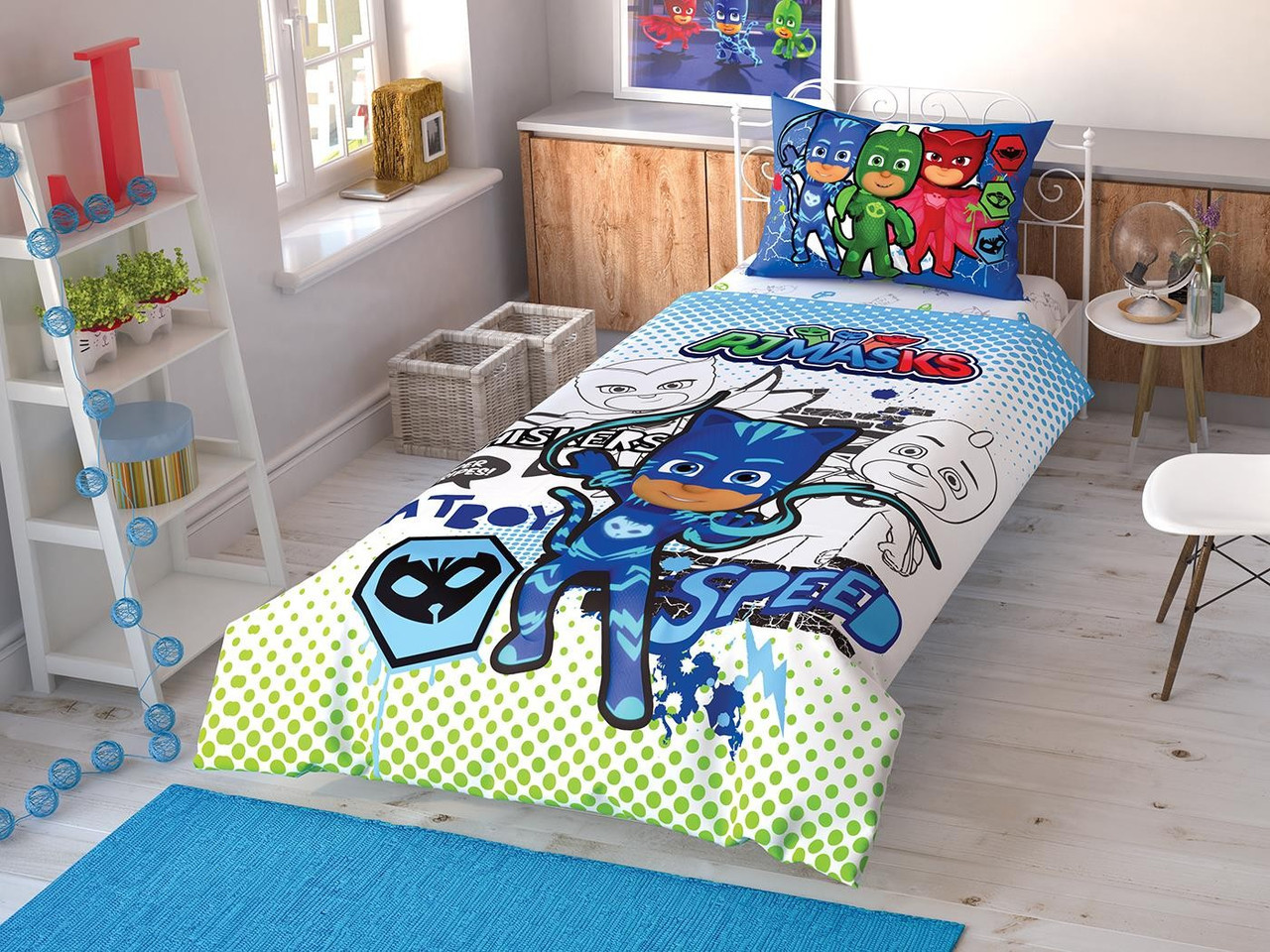 

(Картинка оживает) Постельное белье Tac Disney Герои в масках Pj Masks Cek 160*220 подростковое