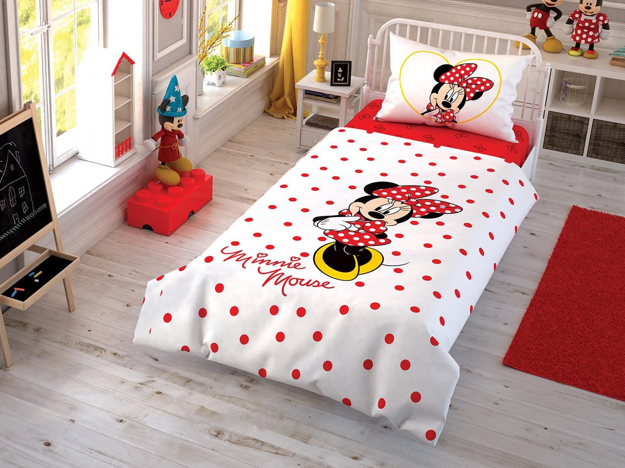 

(Картинка оживает) Постельное белье Tac Disney Минни Маус Minnie Mouse Cek 160*220 подростковое