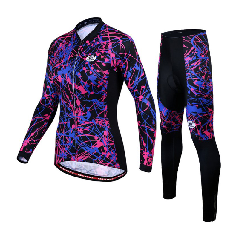 

Велокостюм женский KIDITO KW-CT-093 Purple 2XL кофта с длинным рукавом штаны