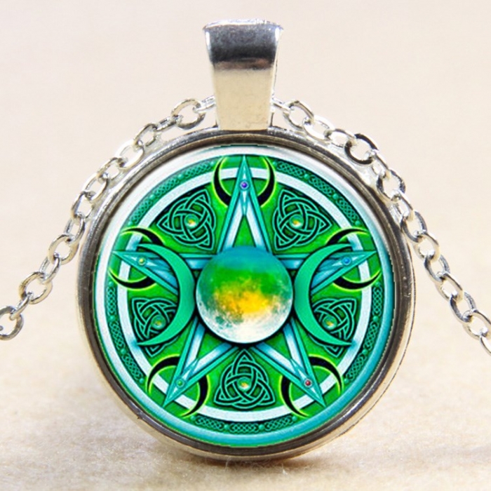 

Кулон на Цепочке Monisto Металл и Стекло Цепь 45-50см Кулон 27мм Цвет: Серебро 1шт