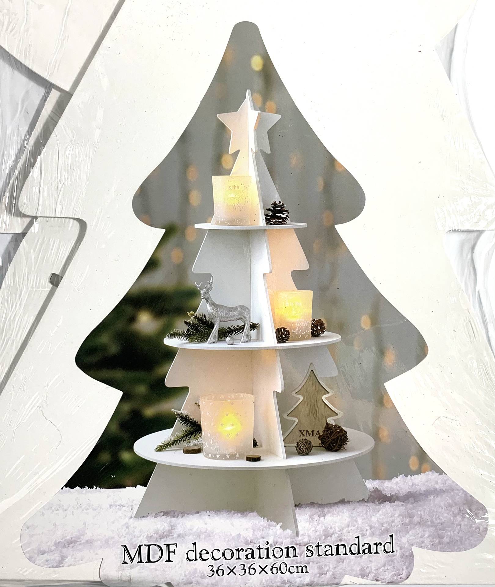 

Полка деревянная "Новогодняя елка" Home белый PM2-10217