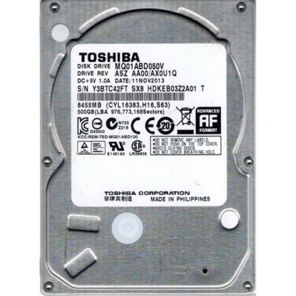 

HDD 2.5" SATA 500GB Toshiba 5400rpm 8MB (MQ01ABD050V_2019)