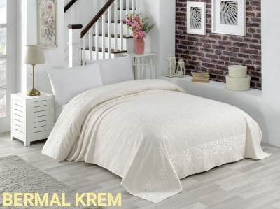 

Махровая хлопковая жаккардовая простынь Zeron 150х220 Полуторный Bermal Krem Кремовый (SKL53-276615)