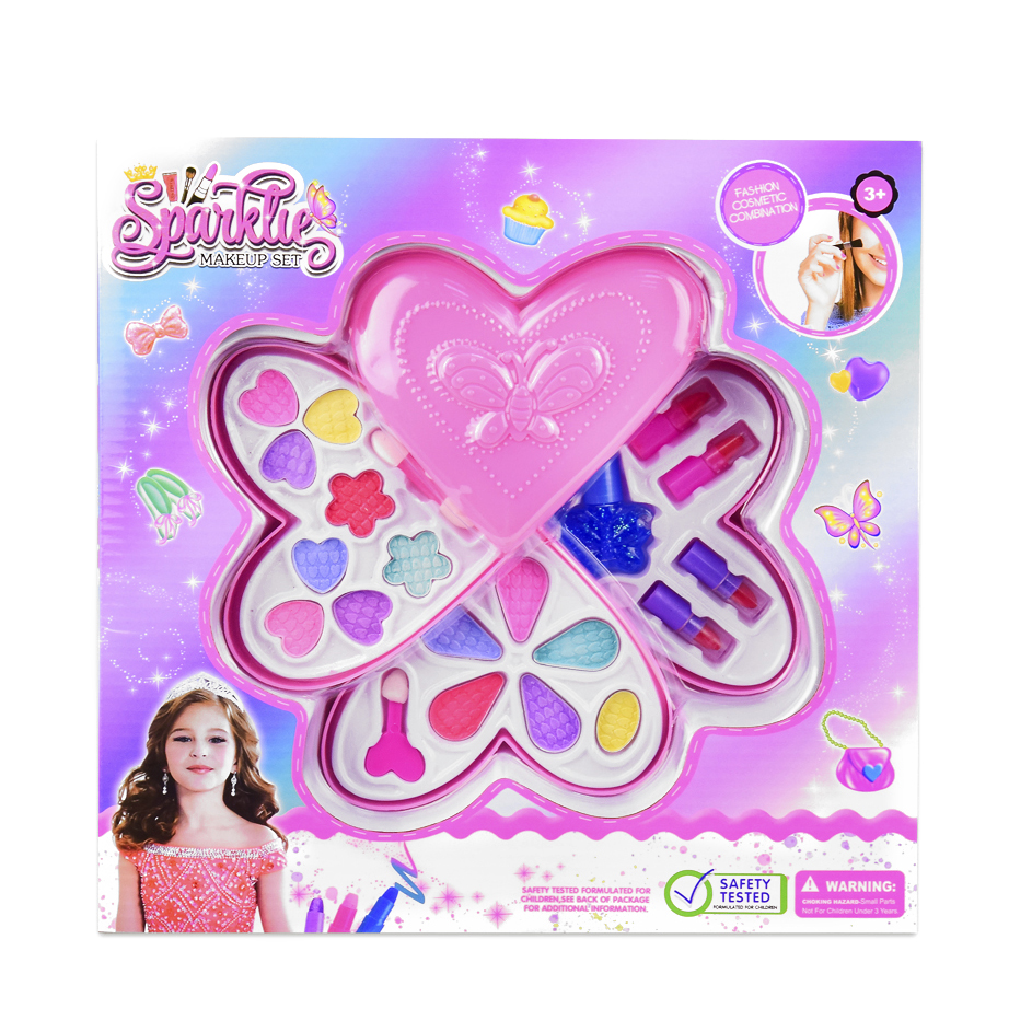 

Палетка для девочек Раскладное сердце 3 яруса Bambi, Детская косметика (Тени, помада, лак), Sparkle Makeup Set