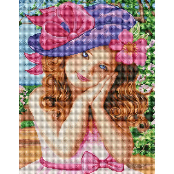 

Алмазная живопись Brushme 40*50 Девочка в шляпке