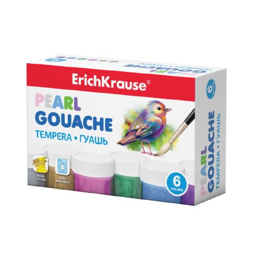 

Фарби гуашеві Erich Krause, Перламутр, 6 кольорів по 20 мл (EK 50539)