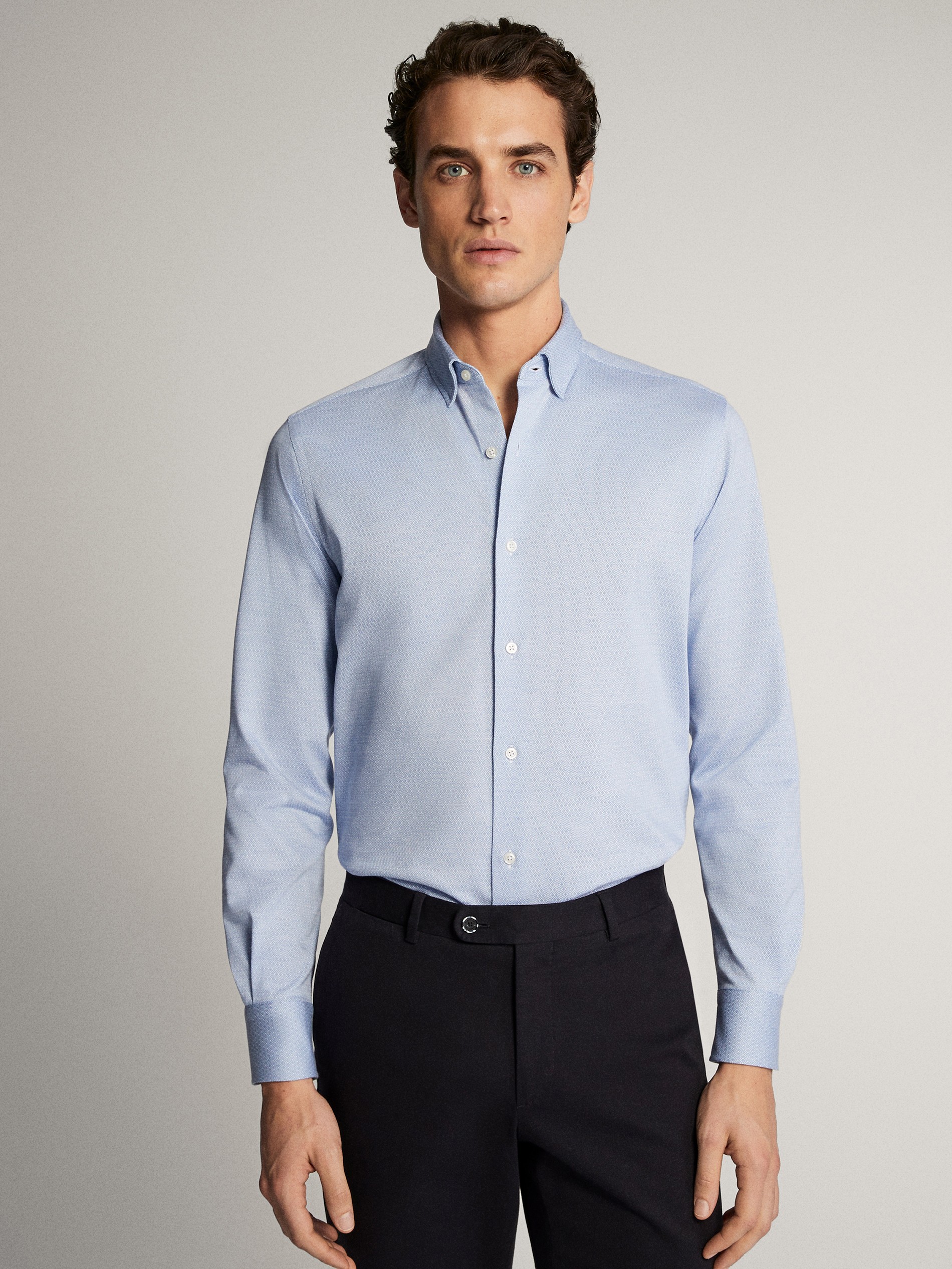 

Рубашка Massimo Dutti  Голубая 04801589, Рубашка Massimo Dutti M Голубая 04801589