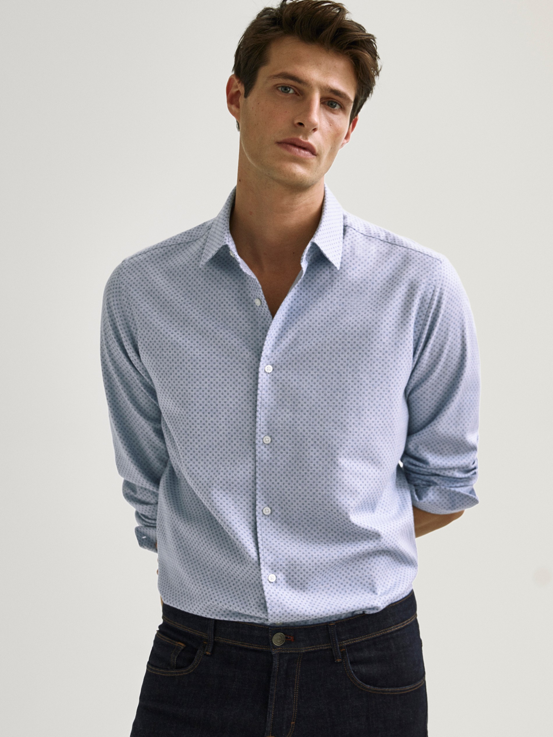 

Рубашка Massimo Dutti  Голубая 04801676, Рубашка Massimo Dutti M Голубая 04801676