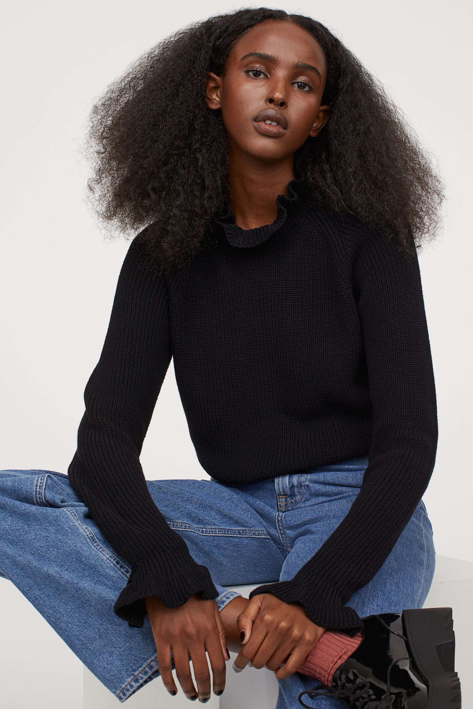 

Свитер H&M M черный 10028786042