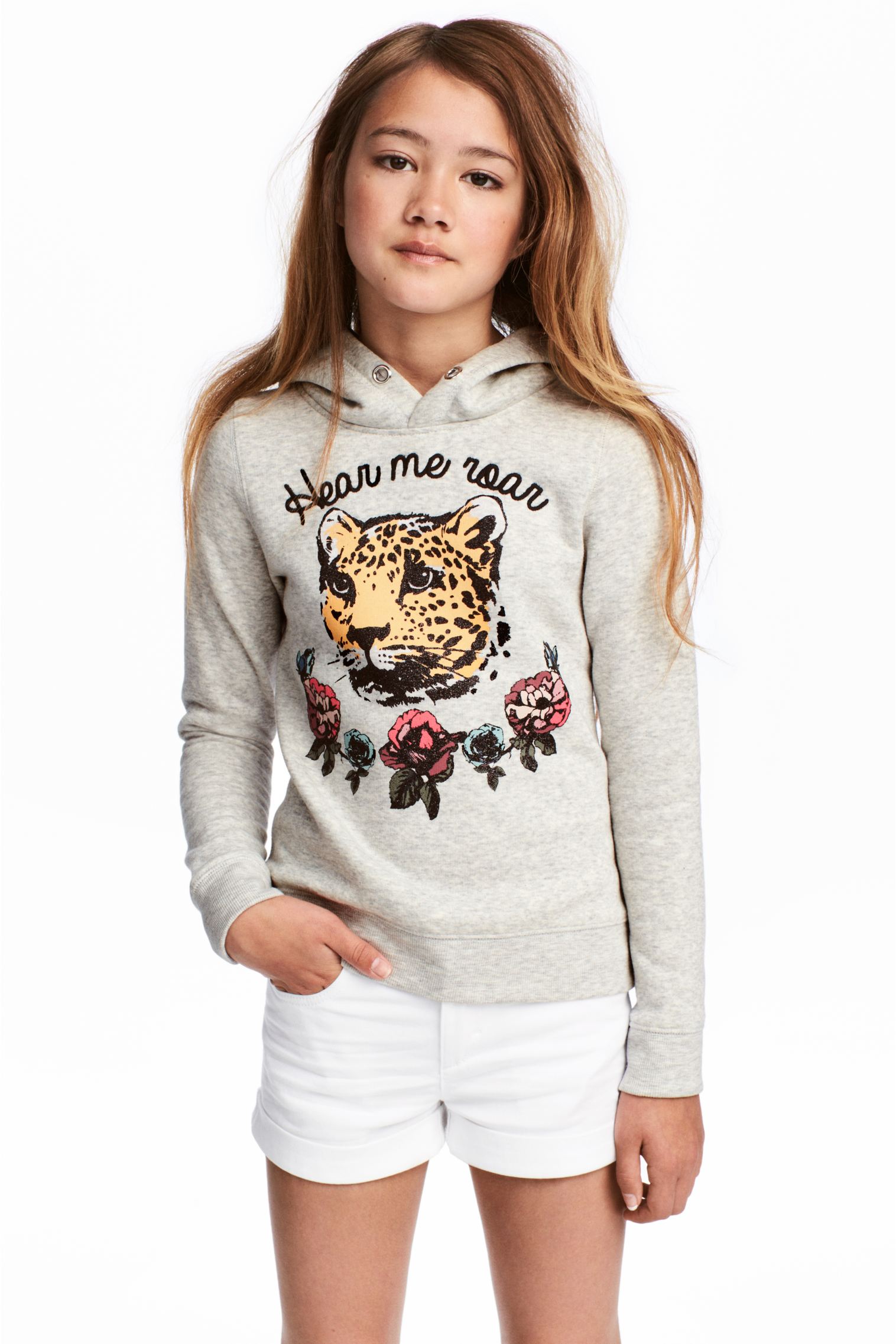 

Худи H&M 146 152см светло серый принт 17025076106