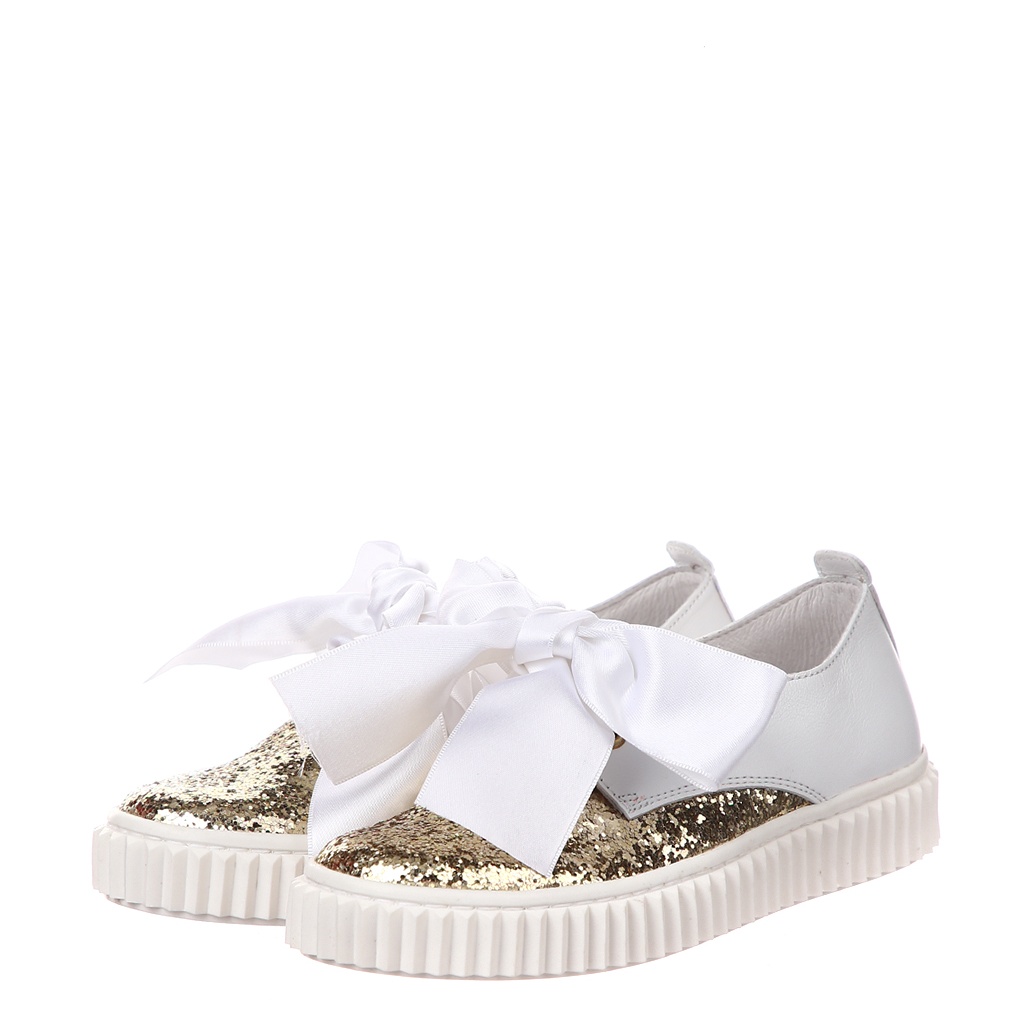 

Слипоны Naturino 5258 glitter platino-bianco 30 белый