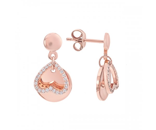 

Серьги-пусеты (гвоздики) серебряные Сердце с фианитами D4138OR0198 DR14