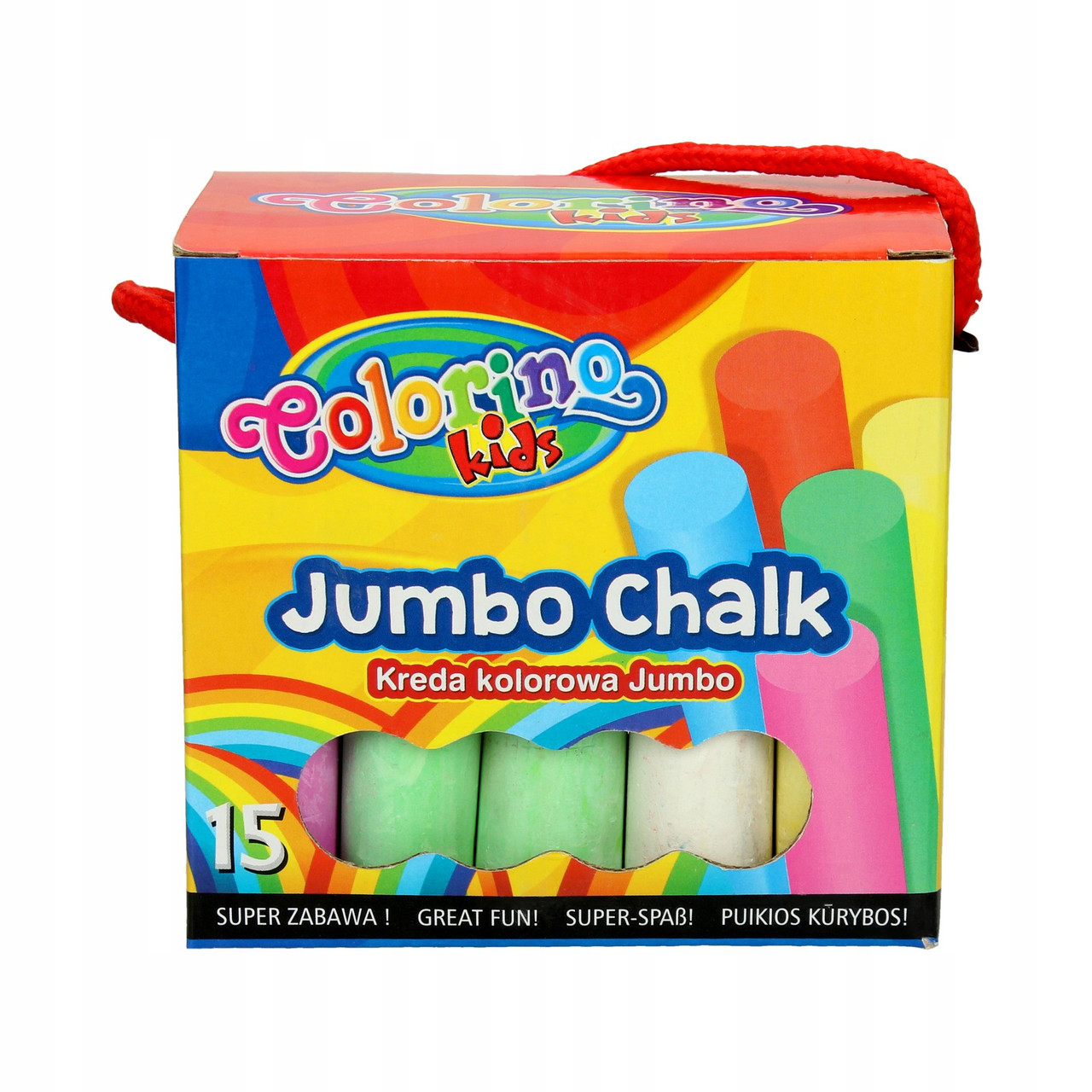 

Крейда безпильова кольорова JUMBO 15шт в картон. відерці COLORINO // (65825PTR)