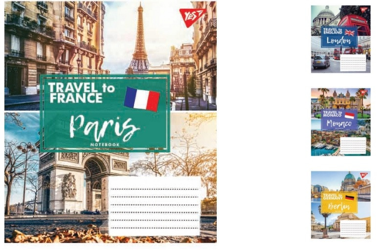 

А5/60 кл. YES TRAVEL TO EUROPE, тетрадь для записей 10шт в упак. // (763849)