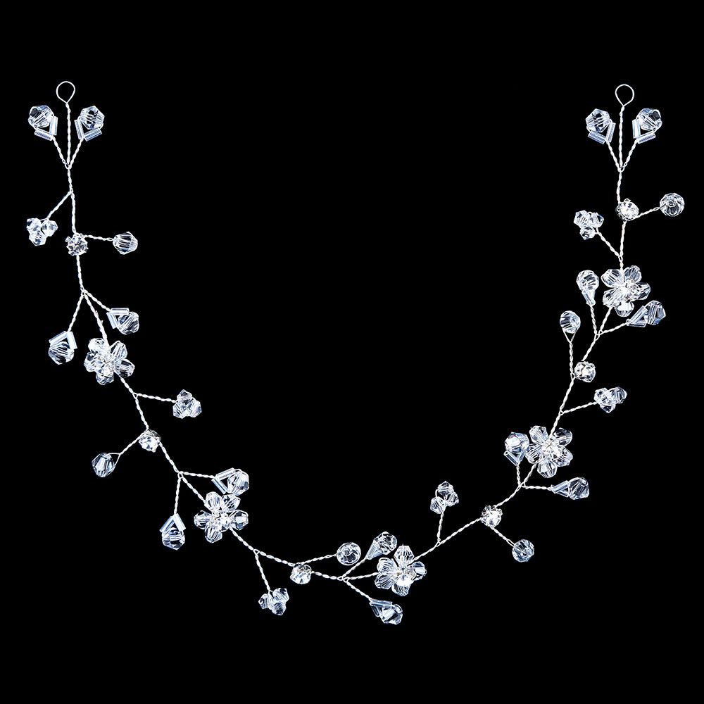 

Свадебный венок Изящный DiaDemaGrand Серебряный с белым камнем (021718-15-2)
