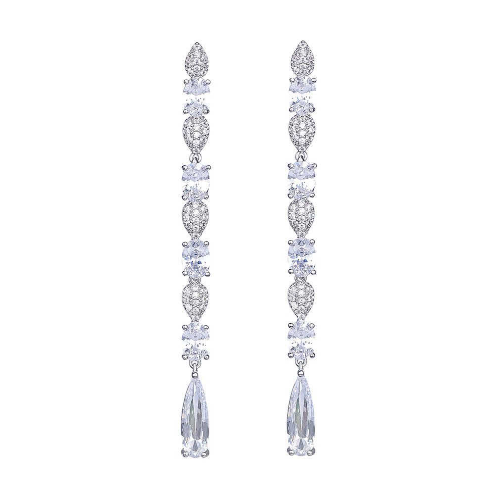 

Серьги Слеза DiaDemaGrand Серебряный с белым камнем (086120-15-2)