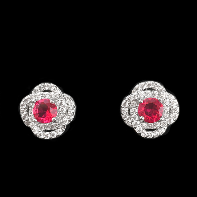 

Женские серьги Яркая роза DiaDemaGrand Серебряный с розовым камнем (041860-15-14)