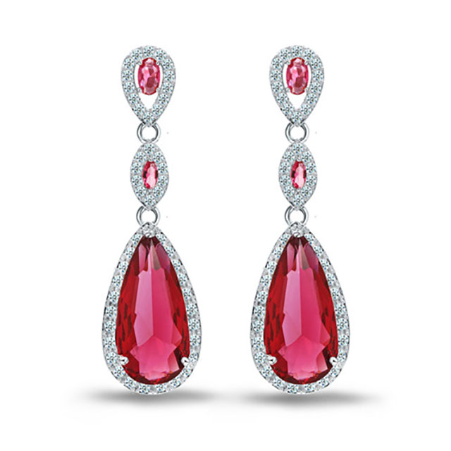 

Серьги Грушевидные DiaDemaGrand Серебряный с красным камнем (srkt0410403-15-10)
