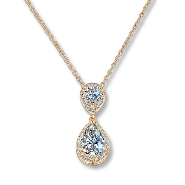 

Подвеска Кристалл дождя DiaDemaGrand Золотой с белым камнем (klkt057712-8-2)