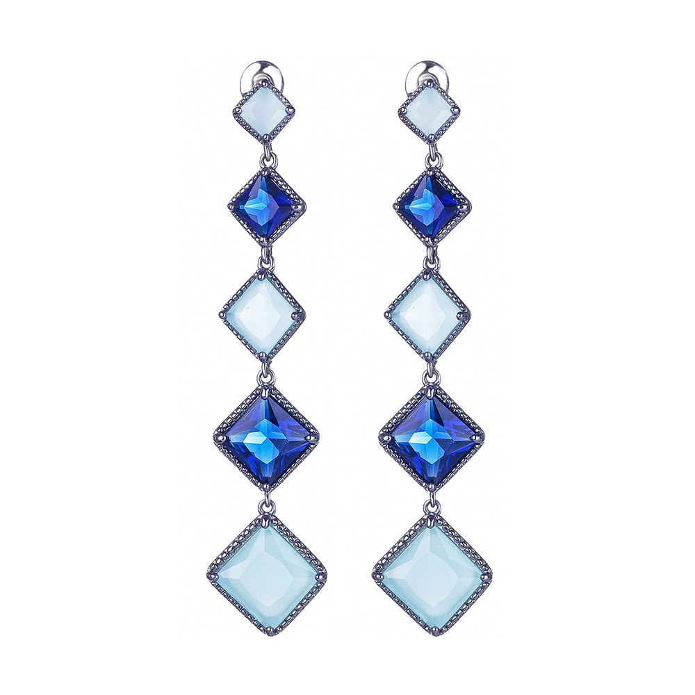 

Длинные серьги Цветная геометрия DiaDemaGrand Черный с разноцветным (041980-19-13)