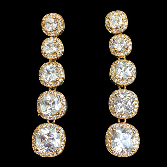 

Свадебные серьги Великолепные DiaDemaGrand Золотой с белым камнем (041854-8-2)