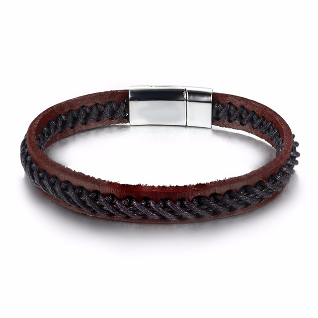 

Мужской браслет Оплетение DiaDemaGrand Коричневый с серебряным (051763-9-15)