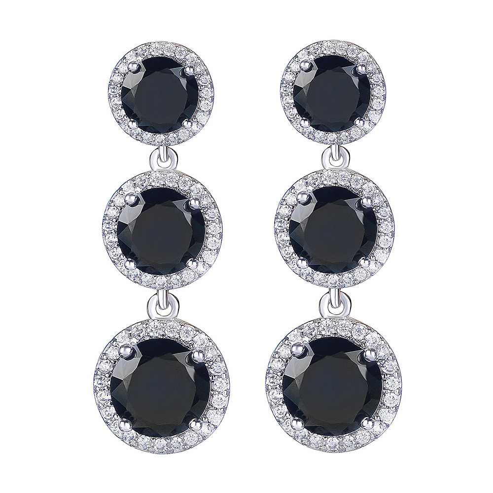 

Серьги Для невесты DiaDemaGrand Серебряный с черным камнем (srkt111904-15-19)