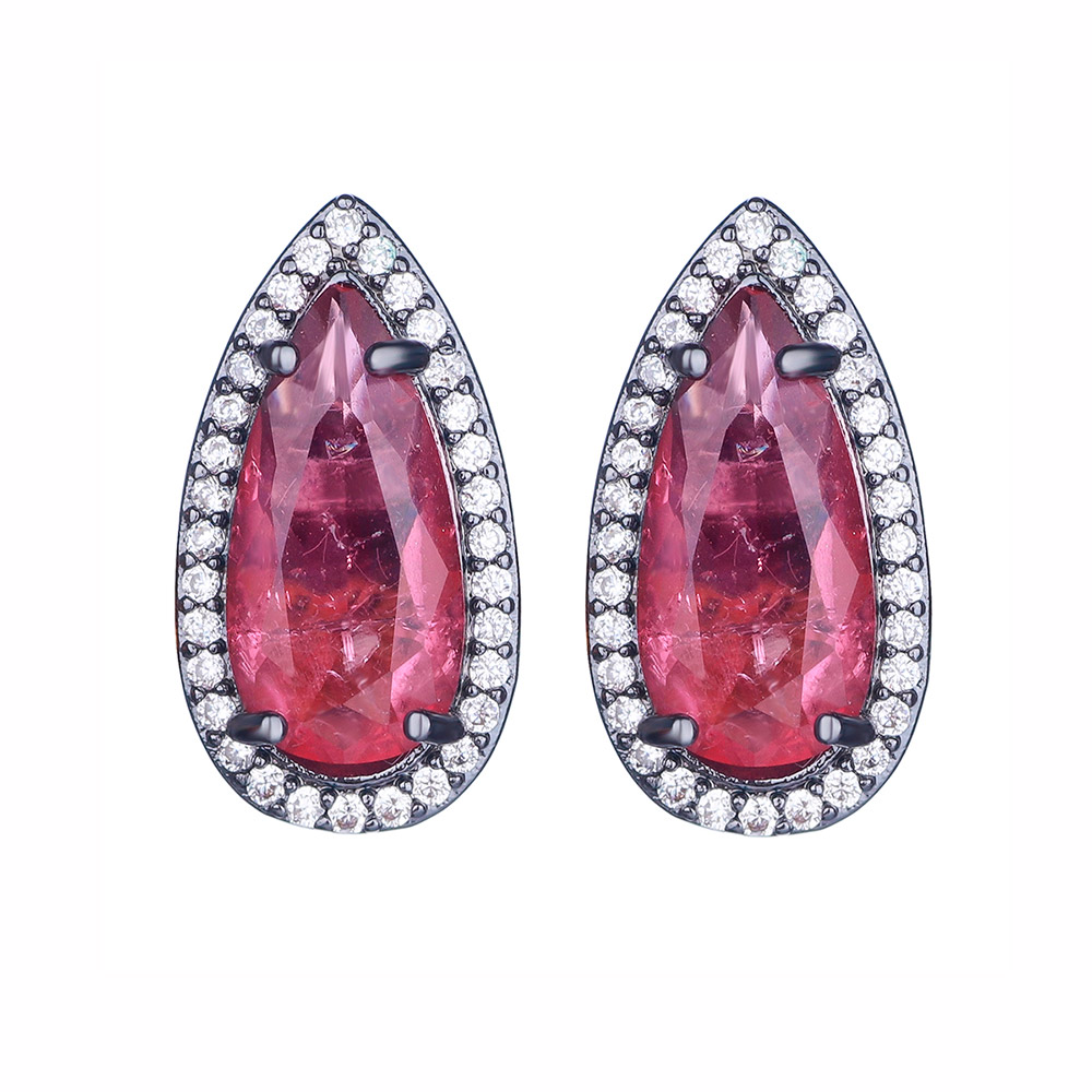 

Серьги Необычная капля DiaDemaGrand Черный с розовым камнем (041962-19-14)