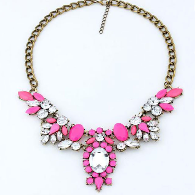 

Колье Ясное DiaDemaGrand Золотой с розовым камнем (101623-8-14)