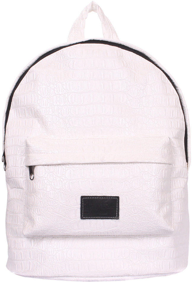 

Женская сумка-рюкзак из искусственной кожи Poolparty backpack-croco-white Белая