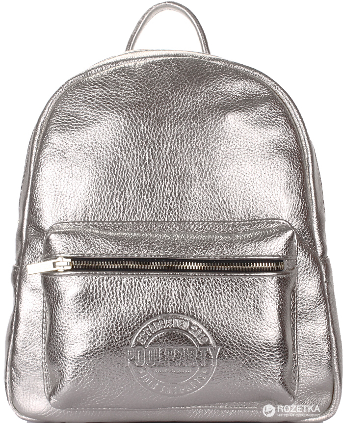 

Женская сумка кожаная Poolparty xs-bckpck-leather-silver Серебро