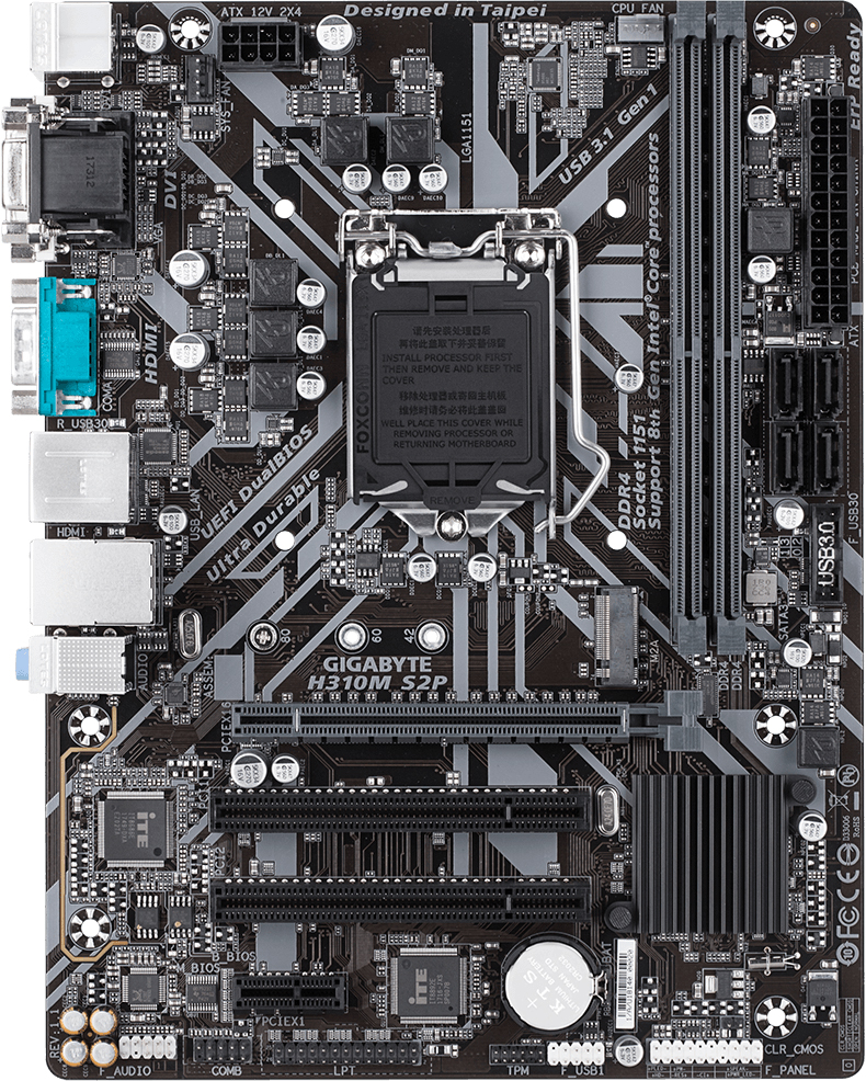

Материнская плата Gigabyte H310M S2P 1.1 (s1151, Intel H370, PCI-Ex16)
