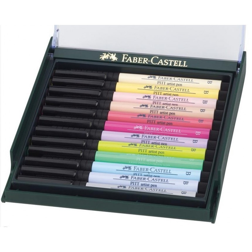 

Набор капиллярных ручек-кисточек Faber Castell PITT® ARTIST PEN "BRUSH" PASTEL 12 цв.