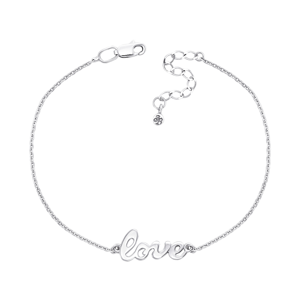 

Серебряный браслет с подвеской Love 000134076 17 размера