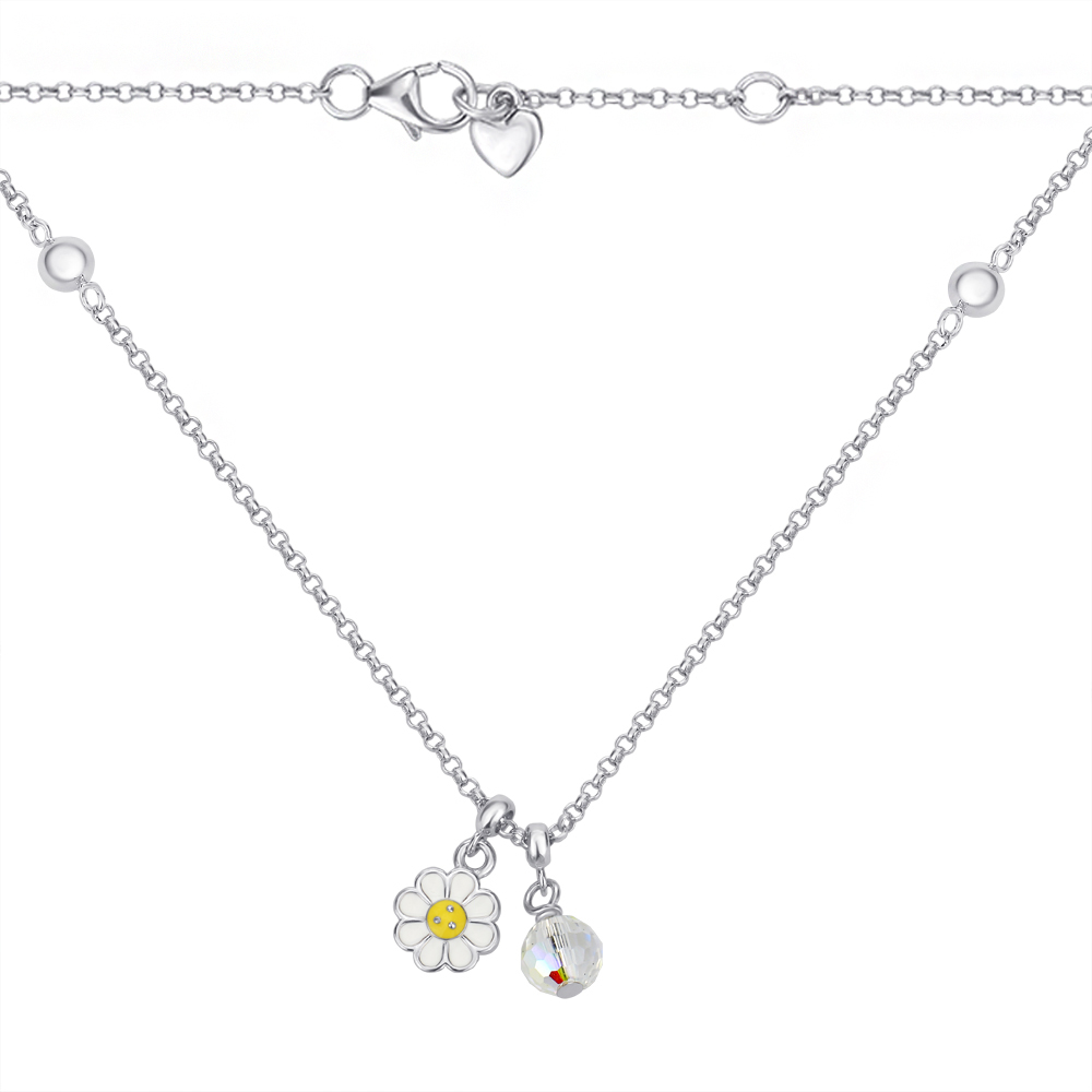 

Колье из серебра с фианитом Swarovski и эмалью 000145095 40 размера