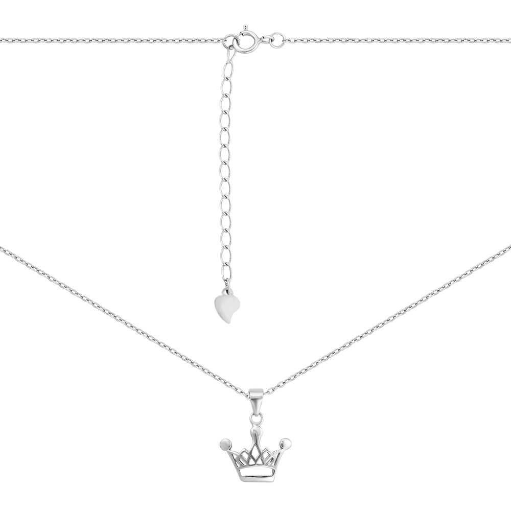 

Серебряное колье с подвеской-короной в якорном плетении 000134141 40 размера