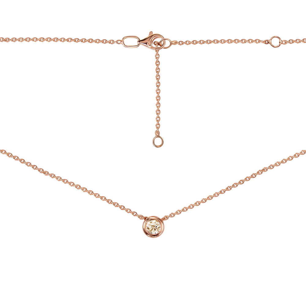 

Колье из красного золота с шампаневым кристаллом Swarovski 000129522 38 размера