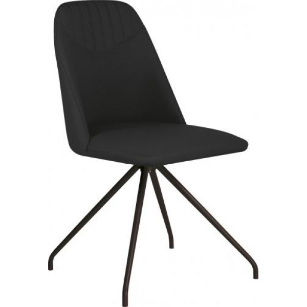 

Стул обеденный кухонный MILANA SN black металл + кожзам Eco-30 цвет Черный Новый Стиль