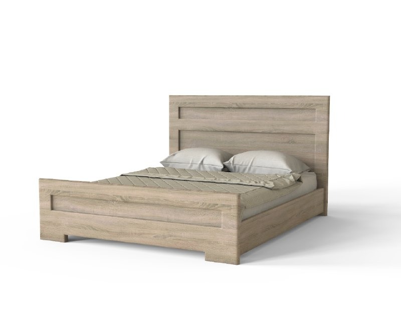 

Кровать двуспальная из ламинированного ДСП Light 160x200 дуб сонома Artinhead (без матраса)