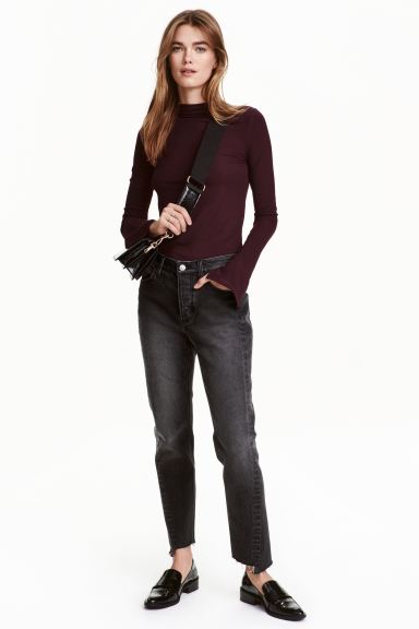 

Straight Ankle Jeans H&M  Почти черный, Straight Ankle Jeans H&M 40 Почти черный