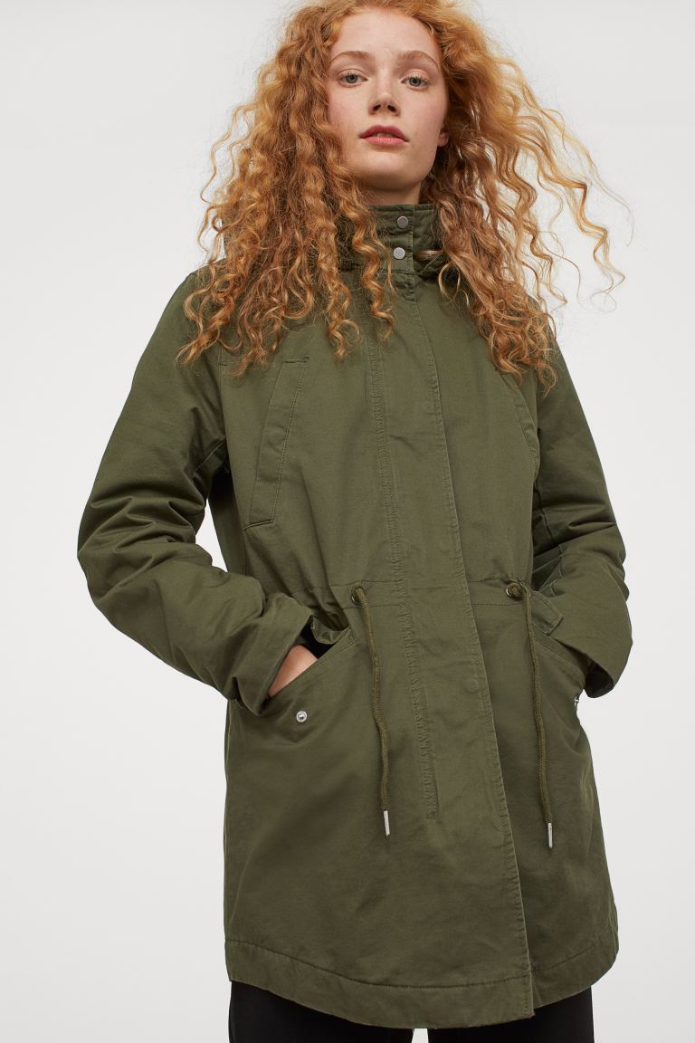 

Утепленная парка H&M M Темно-зеленый хаки
