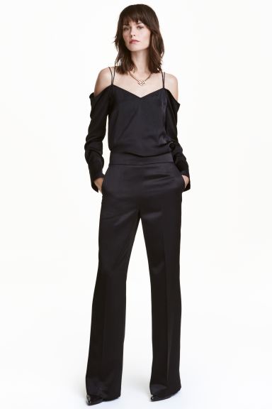 

Широкие костюмные брюки H&M  Черный, Широкие костюмные брюки H&M 40 Черный