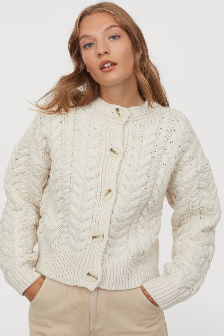 

Вязаный кардиган H&M XS Кремовый