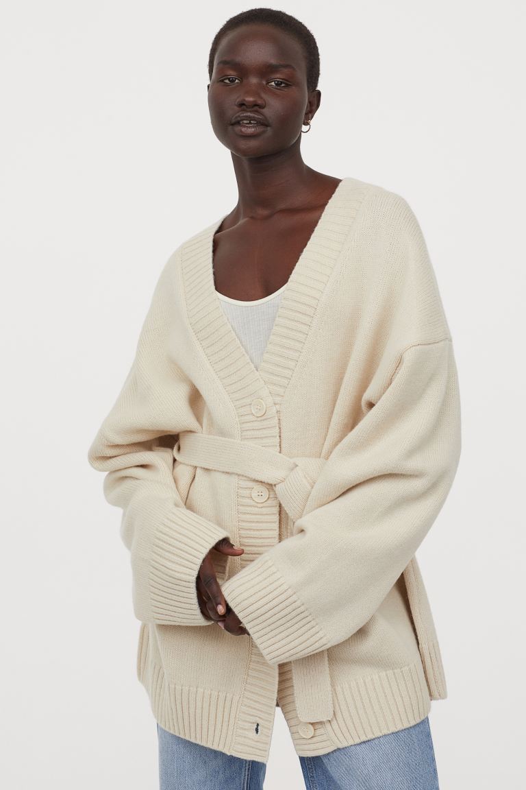 

Кардиган из смесовой шерсти H&M M/L Светло-бежевый
