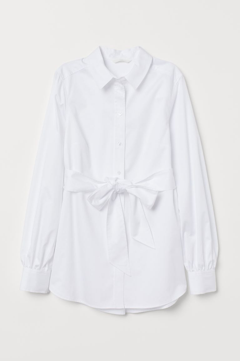 

MAMA Хлопковая рубашка H&M XL Белый