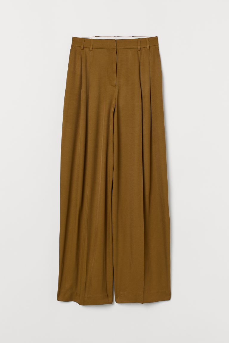 

Широкие брюки H&M  Зеленый хаки, Широкие брюки H&M 32 Зеленый хаки