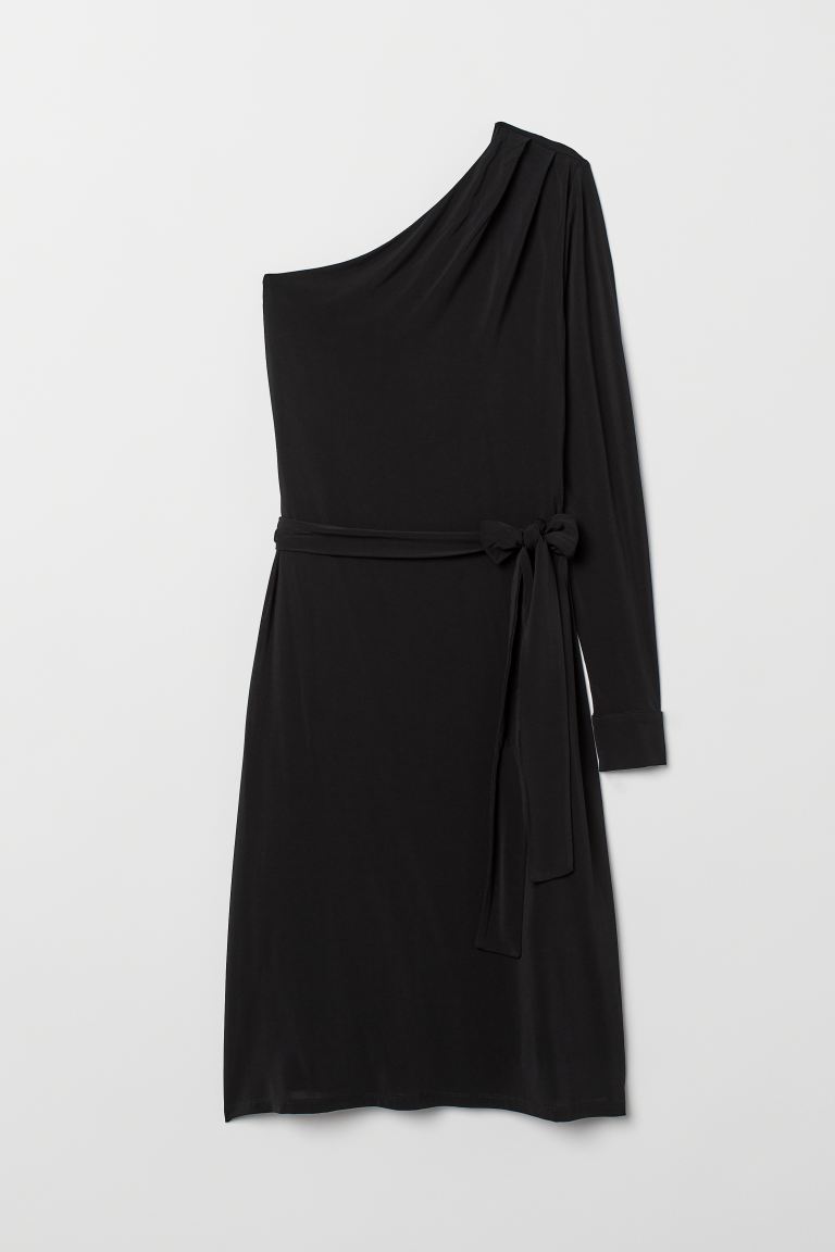 

Платье с открытым плечом H&M XL Черный